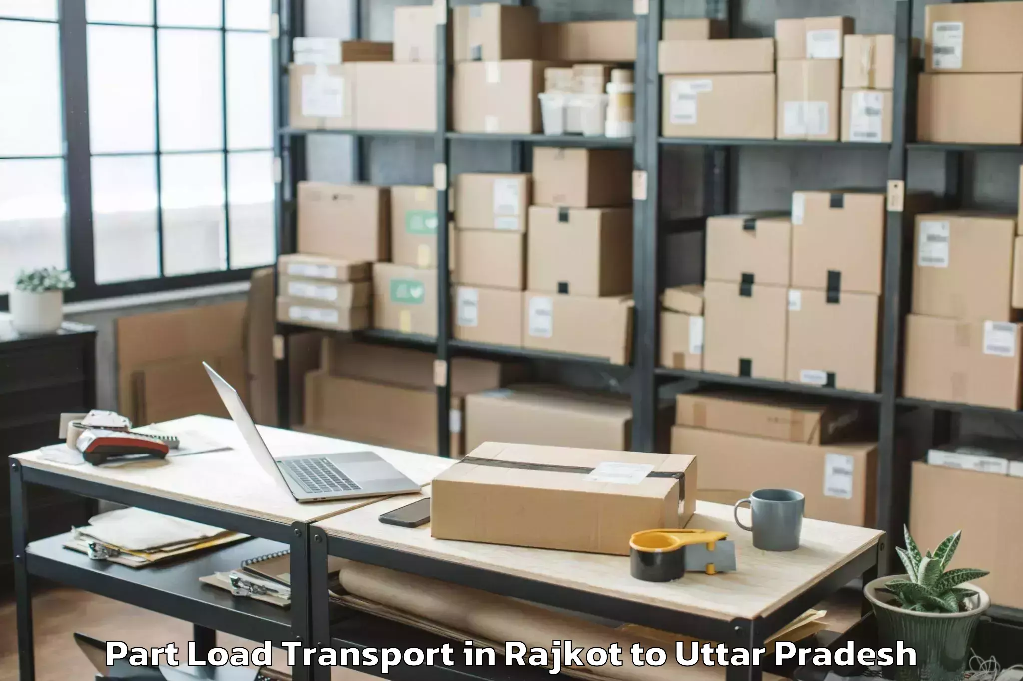 Professional Rajkot to Kadipur Part Load Transport